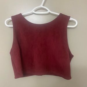 Crimson Suede Crop Top
